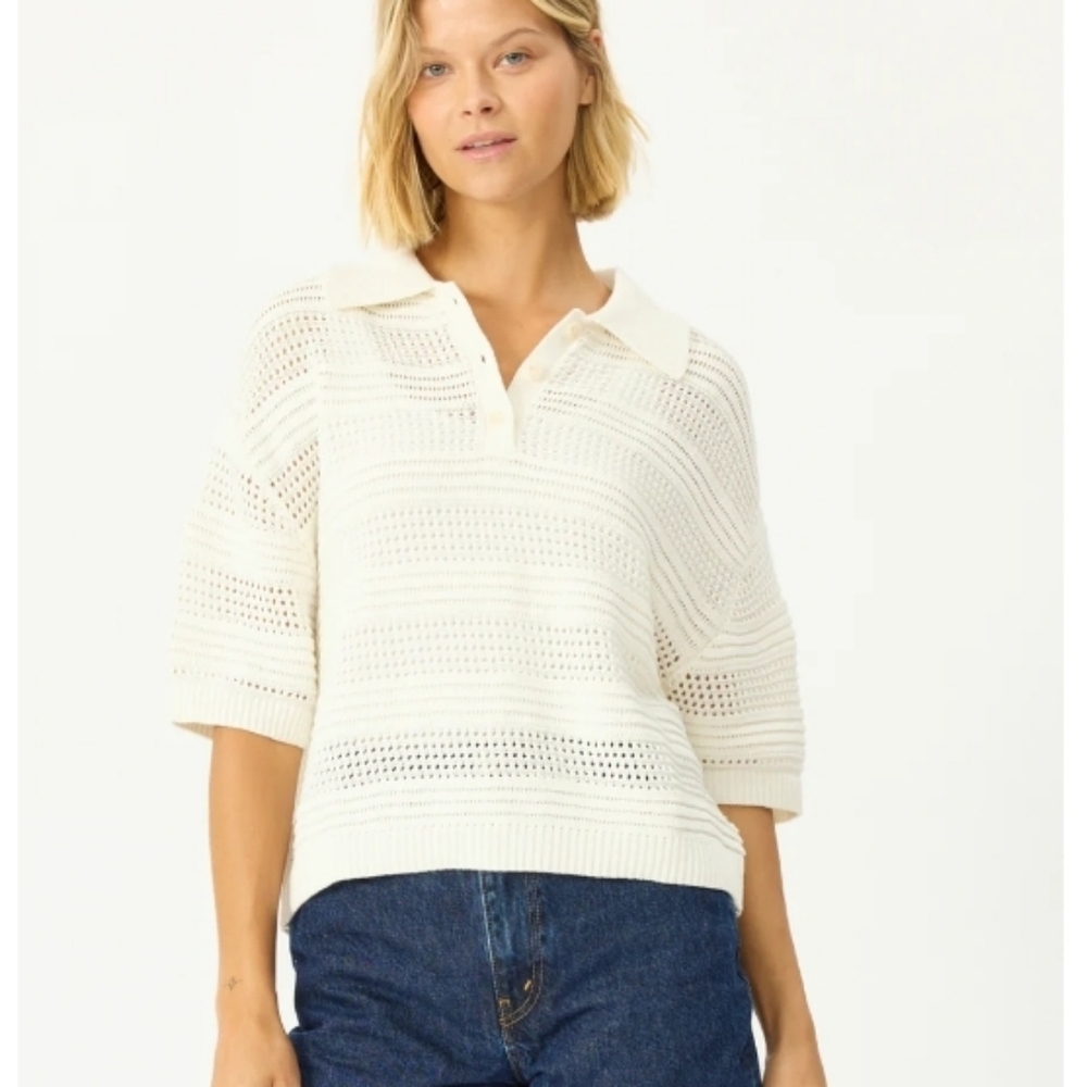STITCHES & STRIPES REVOLVE TAYLIN POLO IN CHALK COLOR WOMENS SIZE XL NWOT